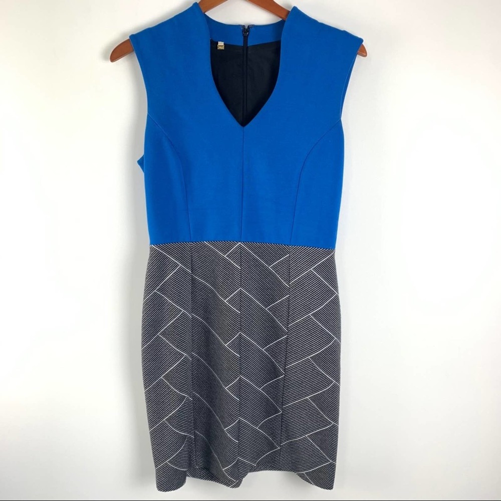 Anthropologie 4C Sleeveless Blue V-Neck Dress 8